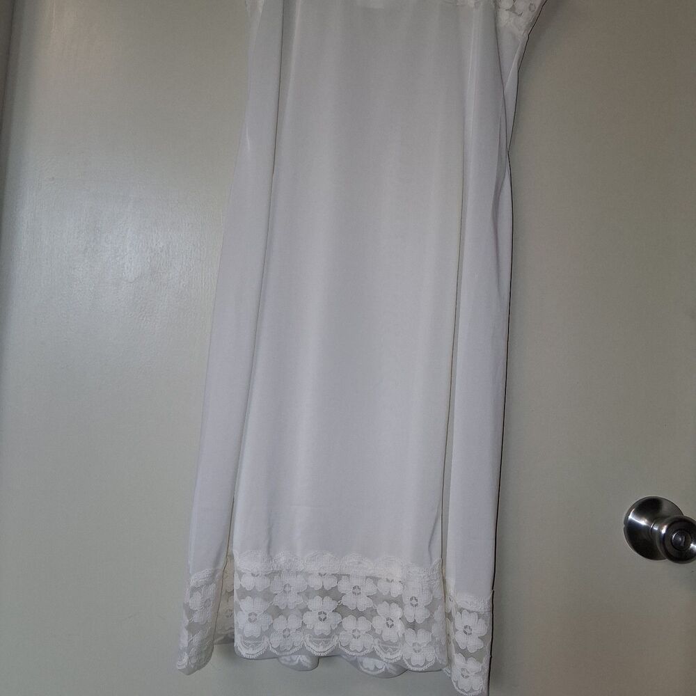 Vintage 60s Philmaid White Nylon Slip Dress S/M Romantic Lace Coquette Feminine - Picture 8 of 12